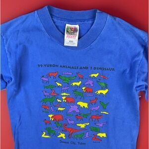 Vintage Yukon  T-Shirt 99  Animals And 1 Dinosaur Dawson Merlin 90s Youth Sz 10
